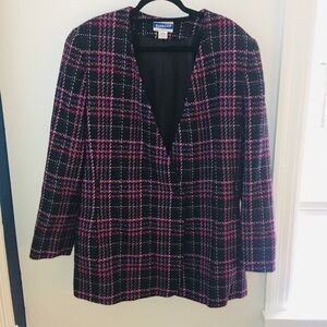 Vintage Pendleton Plaid Blazer Pink Purple 14